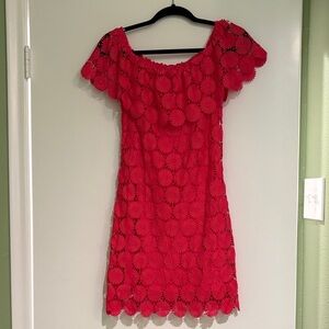 Trina Turk Vibrant Red Floral Mini Dress